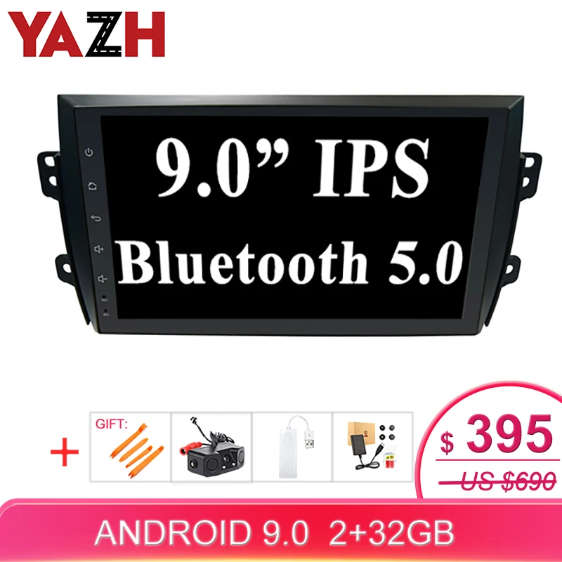 YAZH 2 din Стерео gps навигация для Suzuki SX4 2009 2010 2011 2012 2013 Мультимедиа Радио с Android 8 ядро