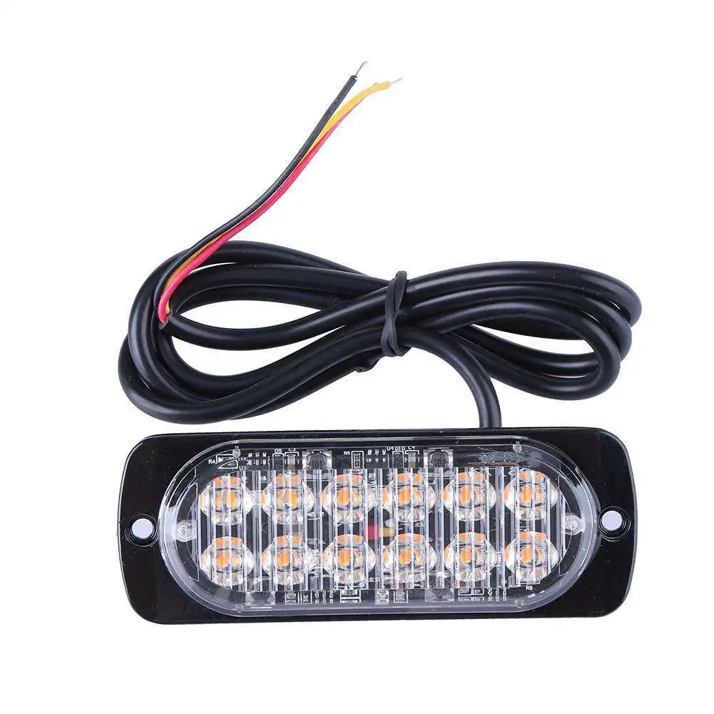 

4 PCS Car SUV Truck Ultra-thin 12LED Side Emergency Strobe Flashing Warning Light 12V 24V 36W High Power Red/Blue/Yellow/Orange