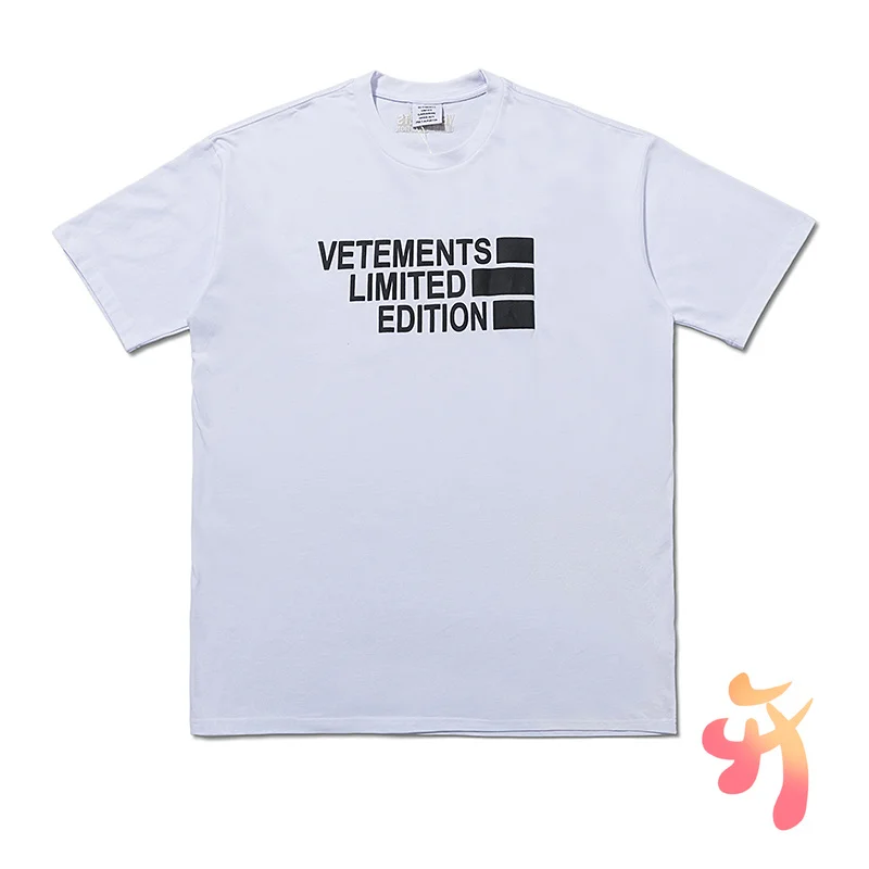 

High Street VETEMENTS Summer Styel Short Sleeved T Shirt Men Women High Quality Letter Pattern Tops VTM Fashion Casual T-shirts