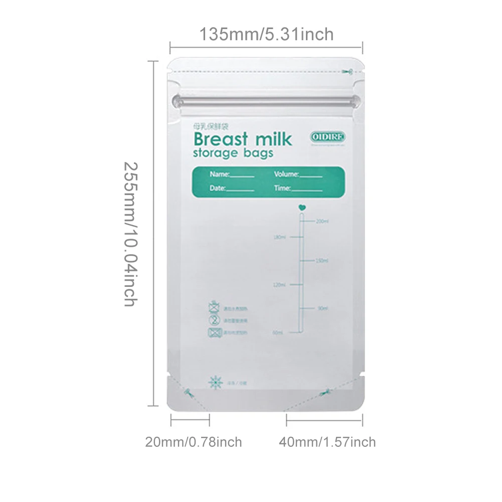 

200ML / 30 PCS Milk Bag Breastmilk Storage Bags Breastfeeding Freezer Leak Proof Storage Container Bags For Breast Milk