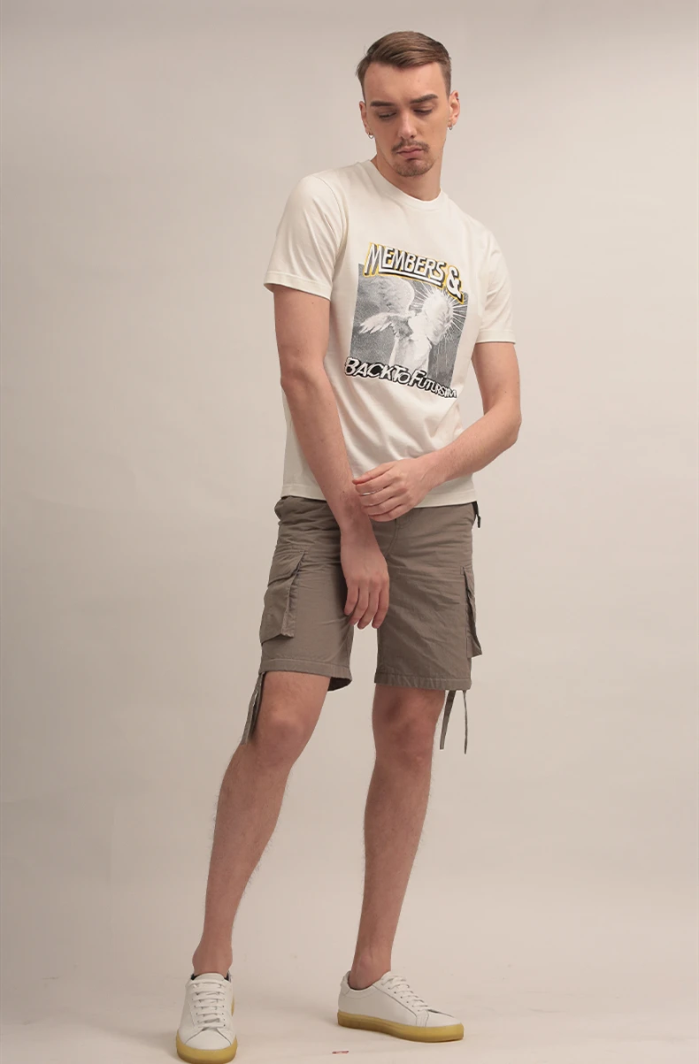 

Men's fashion vitality white creative pattern men's Cotton Short Sleeve T-Shirt