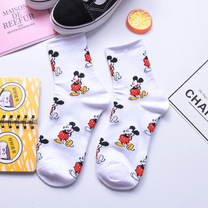 Женские носки в Корейском стиле с милыми мультяшными мышками Модные забавные