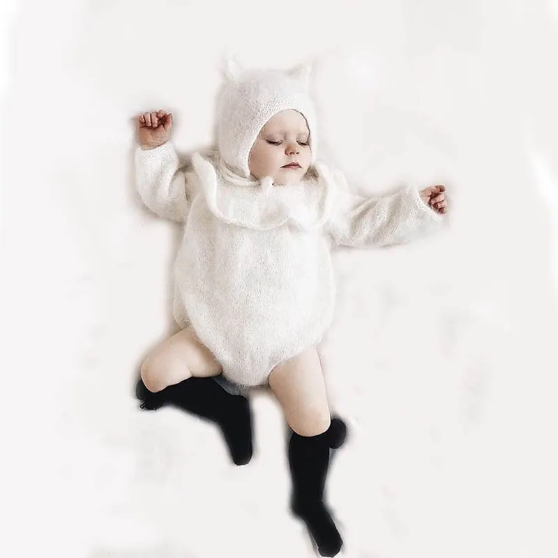 Осенний Вязаный комбинезон для маленьких мальчиков и девочек милый детский с