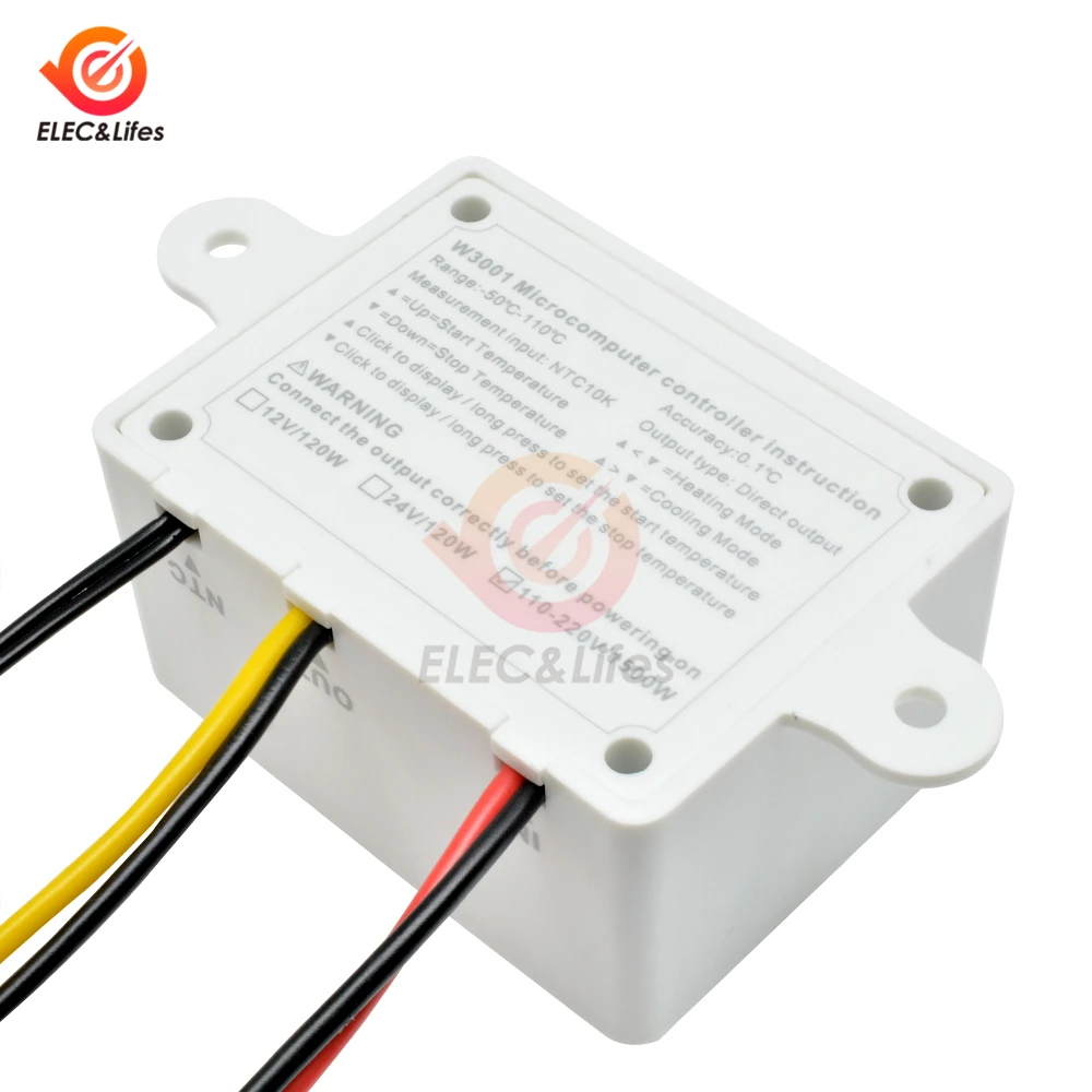 AC110V 220V W3001 XH-W3001 цифровой термостат для контроллер температуры для инкубатора DC 12V 24V терморегулятор тестер температуры