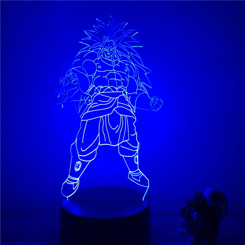 3D светодиодный ночной Светильник Dragon Ball Z Goku Super Saiyan, экшн-фигурка, 7 цветов, сенсорная Оптическая иллюзия, настольная лампа, режим украшения дома