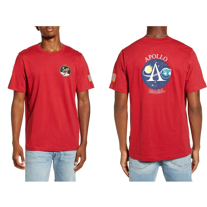 Хлопковая дышащая Спортивная футболка Dryfit Apollo 11 с принтом для гольфа мужские