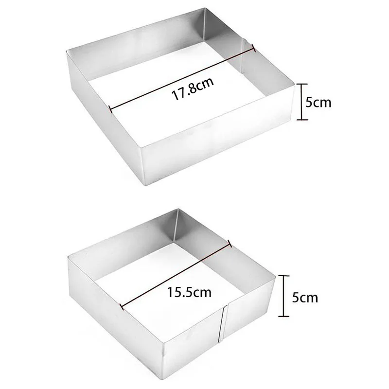 

3 Pcs/Set Square Mousse Ring 3D Round Cake Molds Stainless Steel Baking Moulds Kitchen Dessert Cake Decorating Tools Accessories