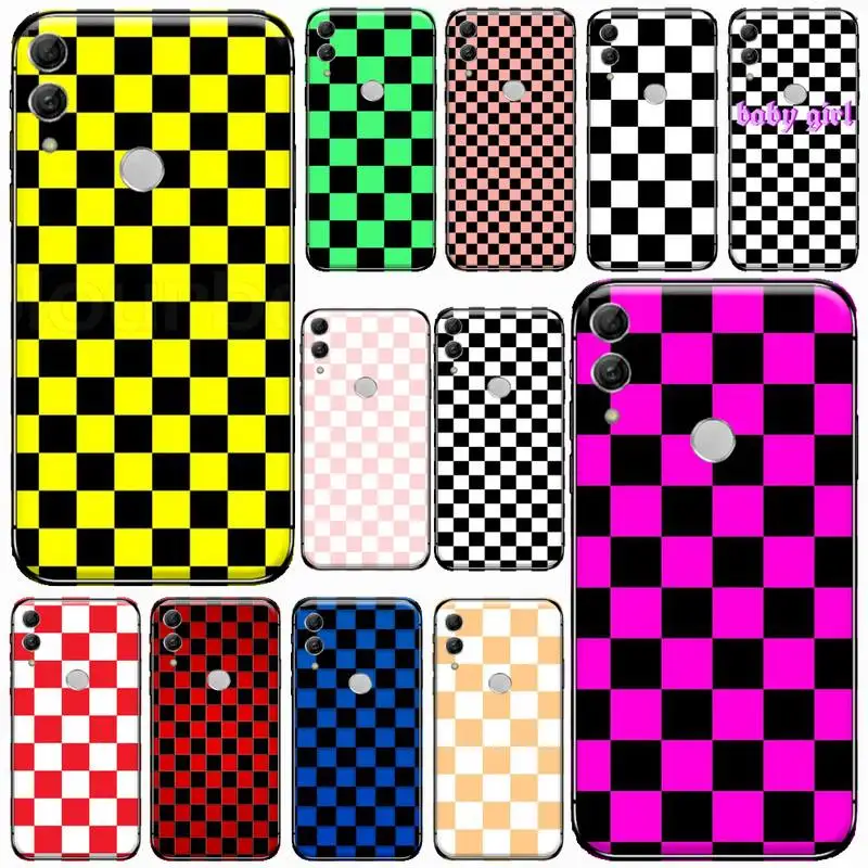 

Checkerboard Pattern art Phone Case For Huawei Honor 7C 7A 8X 8A 9 10 10i Lite 20 NOVA 3i 3e