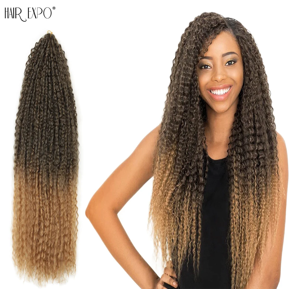 

20-28Inch Synthetic Afro Soft Hair Yaki Kinky Curly Crochet Braids Marly Hair Extensions Ombre Braiding For Women Hair Expo City