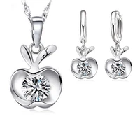 new arrival trendy popular jewelry sets 925 sterling silver with cubic zircon earrings pendant necklaces women accessory