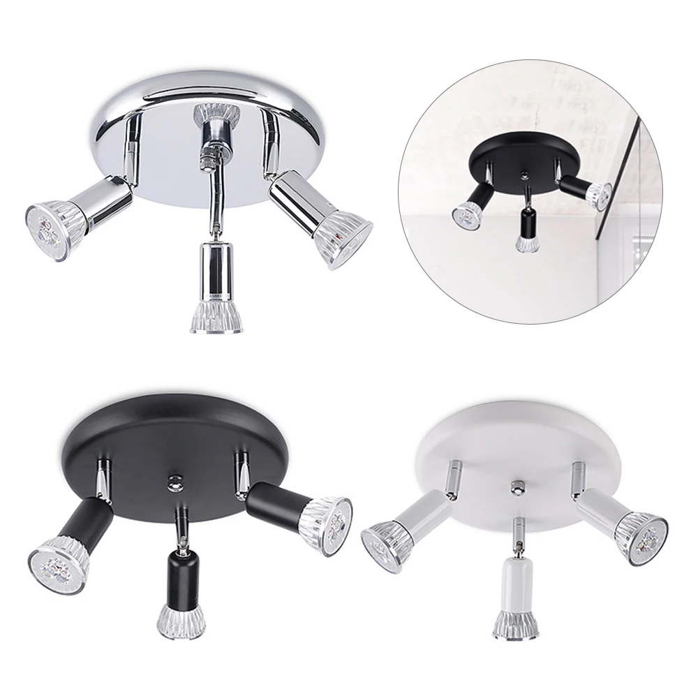 3 головки вращающийся потолочный светильник с GU10 База держатель лампы для