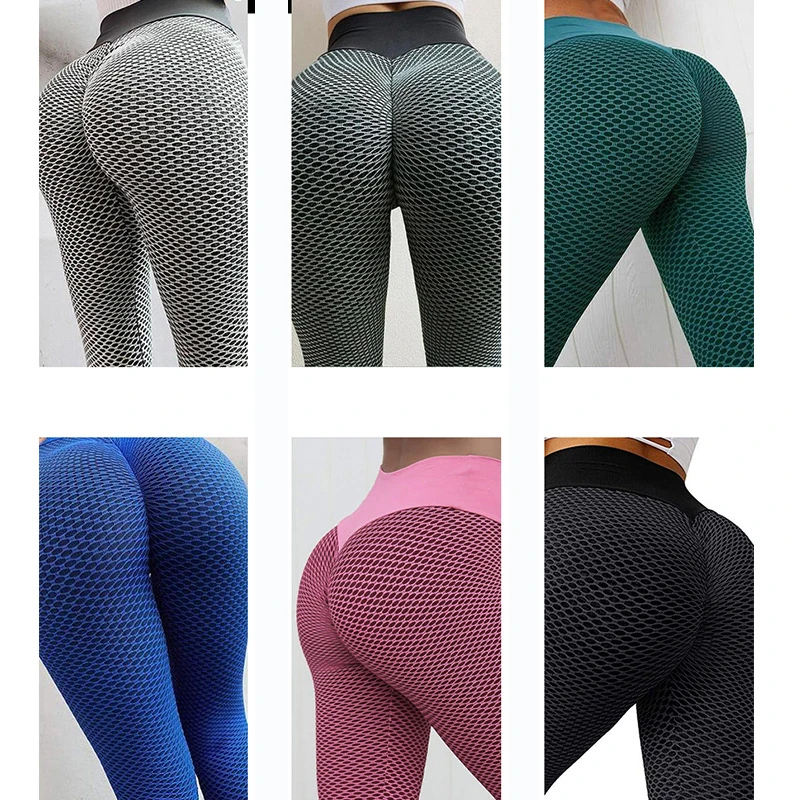 

2021 Fitness Push Up Mesh Women Leggings Sexy Slim Booty Lifting Plus Size Female Pants Workout Gym High Waist Seamless Bottoms