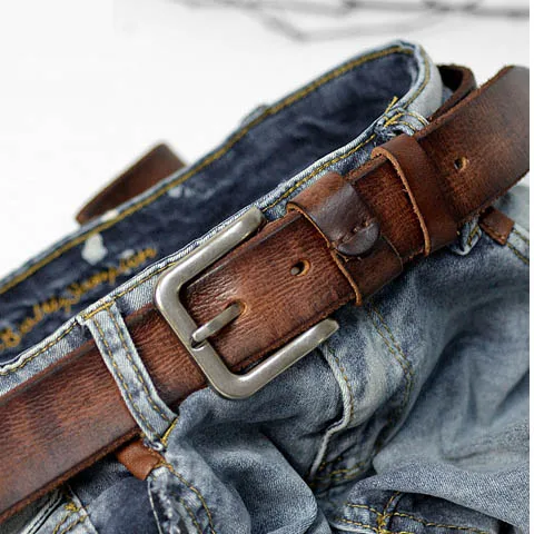 

100% First layer cowhide men's leather belt handmade casual retro wild fashion young and middle-aged jeans do old belt