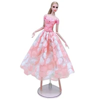 pink lace shirt feather skirt dress 11 5 doll outfits for barbie doll clothes 16 bjd accessories toys for children collection
