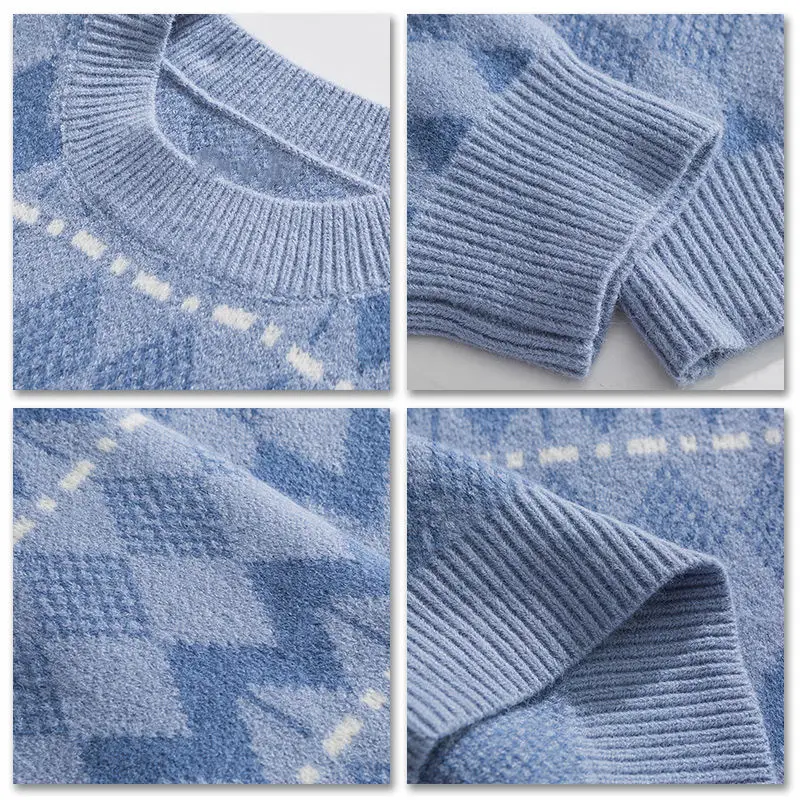 

Japanese Kawaii Knitted Sweater Women Cute Strawberry Printing Long Sleeve Pullover New Autumn Winter Vintage Pink Knitting Tops