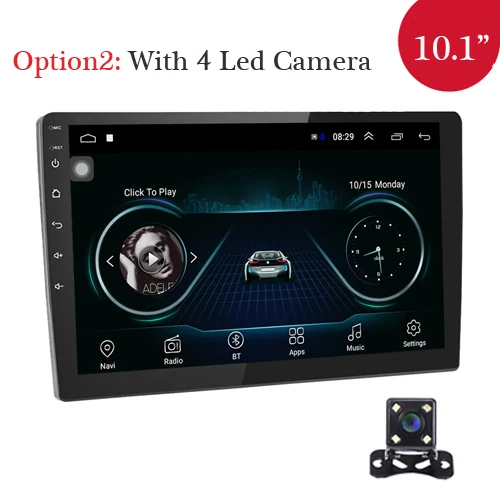 AMPrime 2din Автомагнитола 9/1" Android автомобильный мультимедийный плеер gps Wifi Авторадио Bluetooth FM Mirrorlink магнитофон с камерой - Цвет: Option 2--10.1 inch