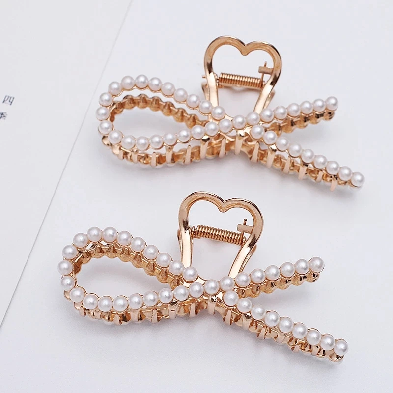 Заколка для хвоста позолоченная с искусственным жемчугом 115x50 мм 3 шт. - купить по