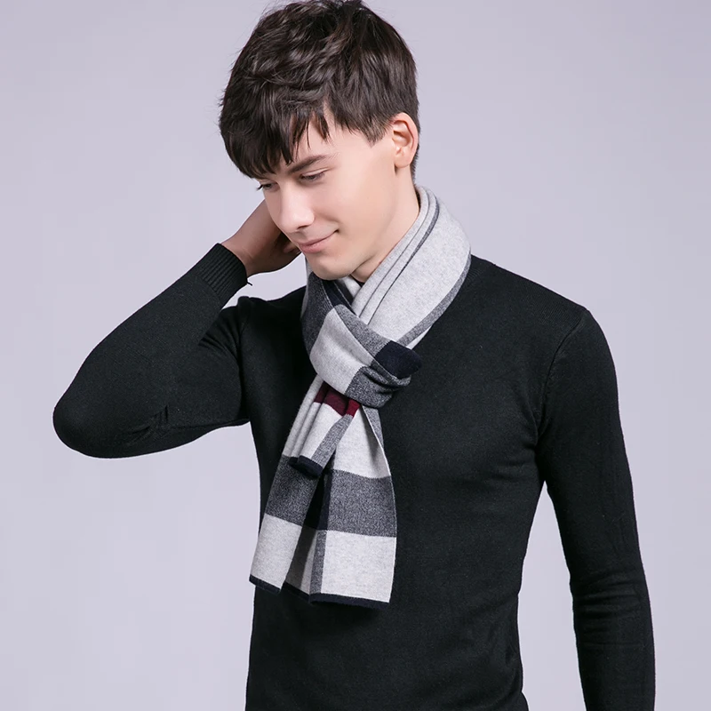 Зима 100% натуральная шерсть мужской шарф плед обертывания Роскошные пашмины
