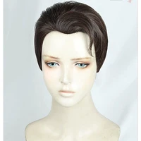connor detroit become human cosplay wig short black brown slick back cosplay hair wig halloween party wigs cosplay costumes