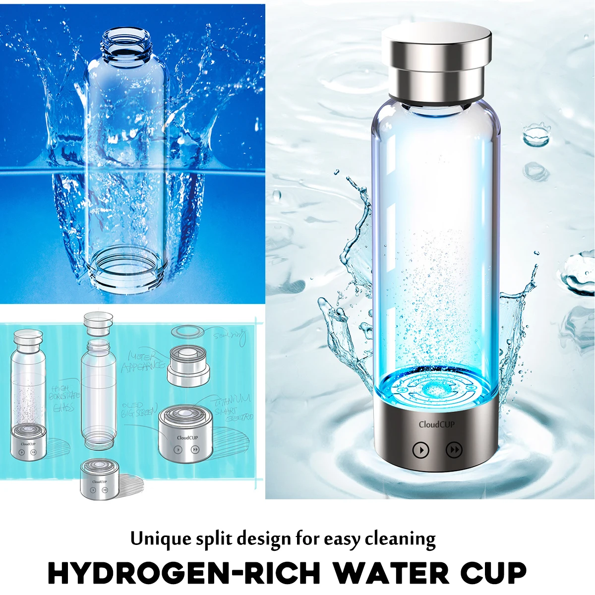 2020 Новый USB 480 мл Портативный японский титановый водородный ионизатор для