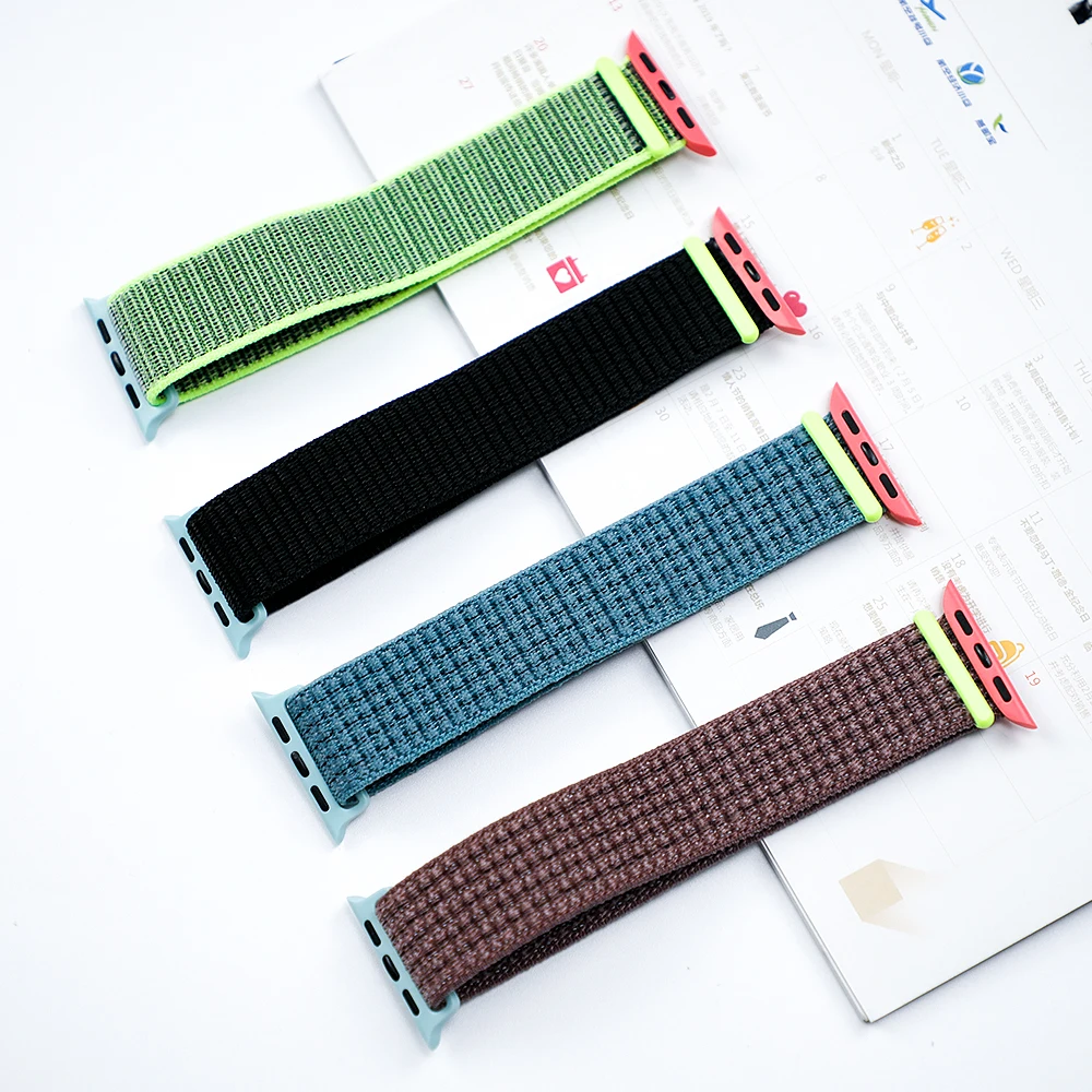 Последняя нейлоновый ремешок für apple watch группа 4 44 мм/40 мм, correa apple watch 3 42 мм/38 мм iwatch серии 4/3/2 bunte stecker чехол для телефона на руку