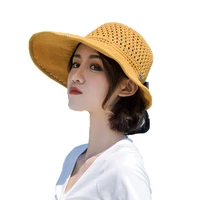 summer female sun hats big brim classic bowknot foldable fashion straw hat casual outdoor beach cap for women uv protected hat