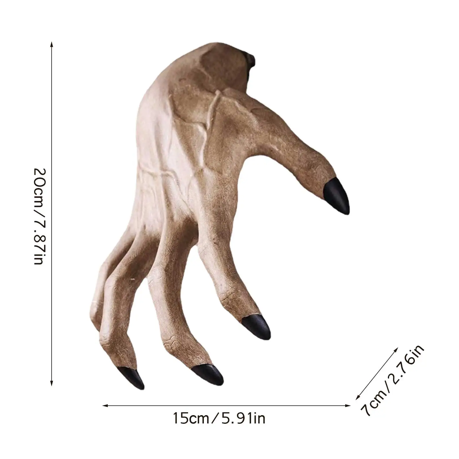 

3D Artificial Witch's Hand Wall Hanging Decorative Pendant Sculpture Resin Retro Wall Decor Art Statue Living Room Background