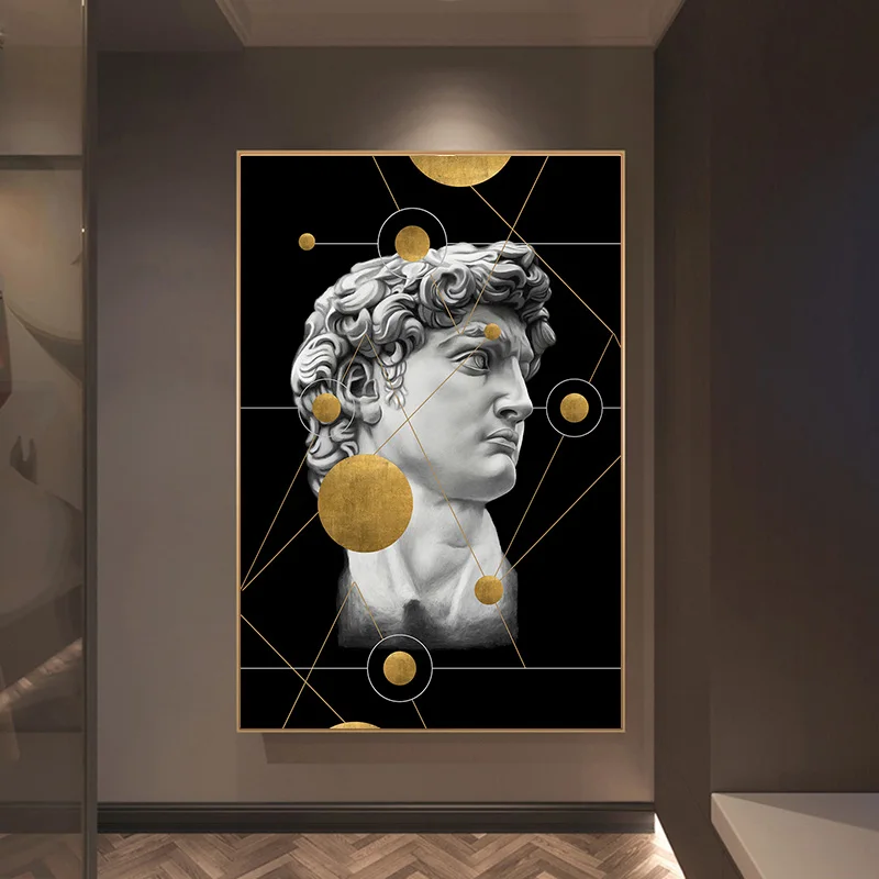 Картина на холсте голова Давида скульптура картина стену художественный плакат