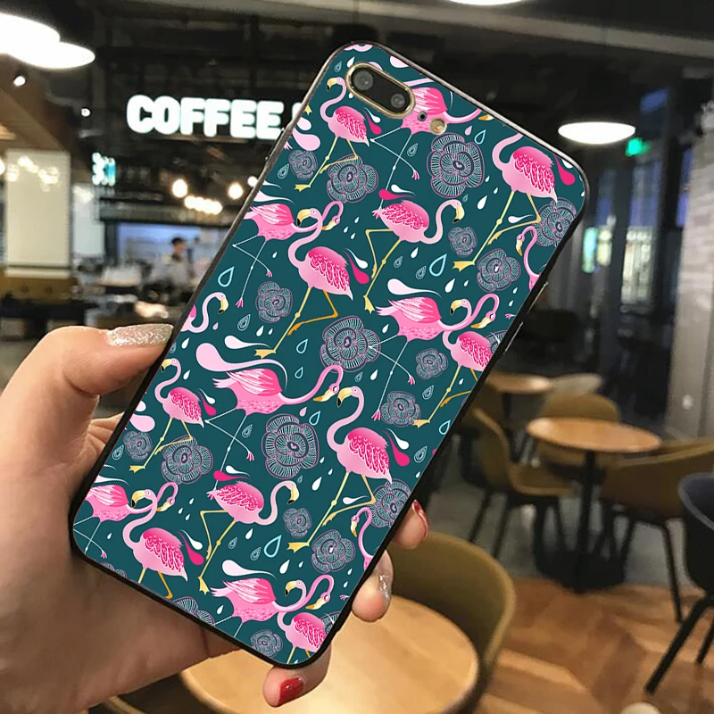 Чехол для Samsung galaxy s8 S10 Plus розовый против бренда Фламинго чехол Galaxy S7 S9 черный