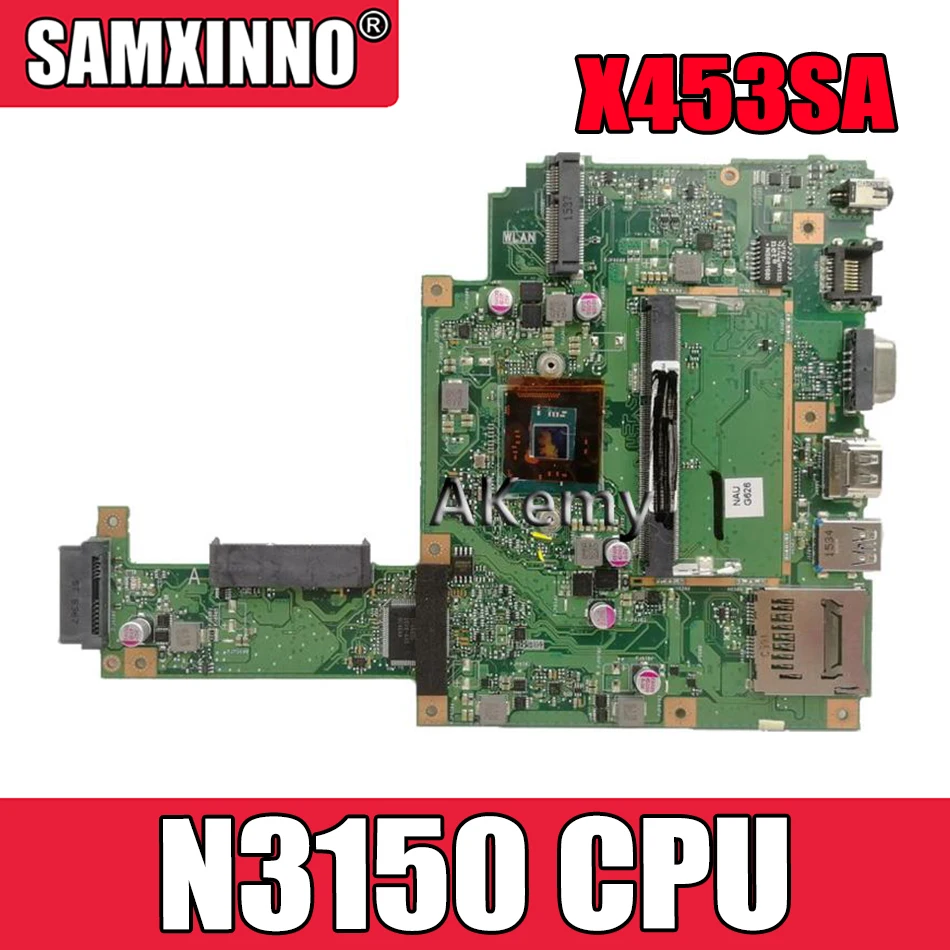 

Akemy X453SA Laptop Motherboard For Asus X453SA F453S X453S Mainboard test 100% OK N3150 4 cores