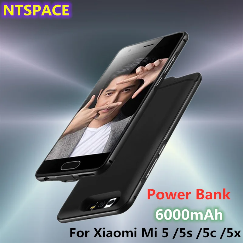 6000 мАч портативный Power Bank чехол для Xiaomi Mi 5 5X батарея зарядное устройство 5S 5C