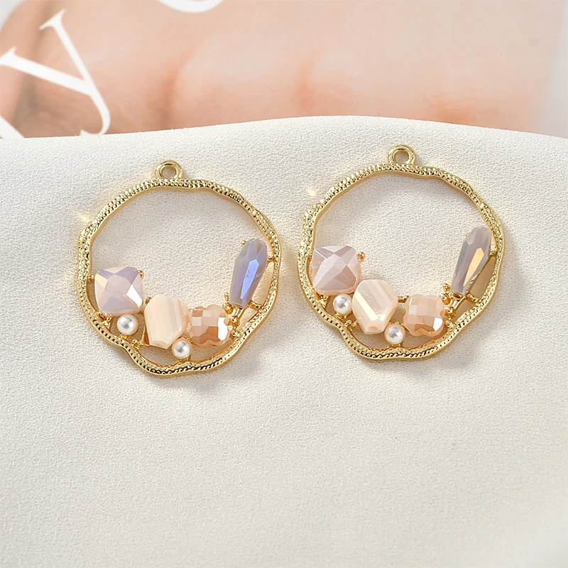 Хрустальный жемчуг сплав полый Круглый Кулон сделай сам серьги ювелирные