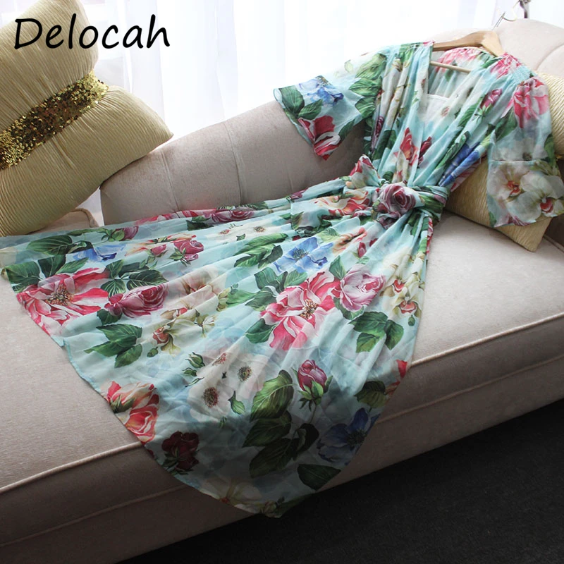 

Платье-трапеция женское летнее, с цветочным принтом и бантом