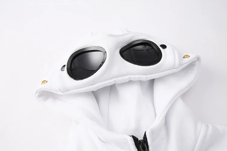 

2021 spring and autumn island new brand stone men's round lens solid color loose hoodie zipper hooded casual sweatshirt