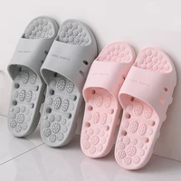 hollow soft bottom massage slippers four seasons non slip indoor solid slides couple home bathroom slippers zapatillas de mujer
