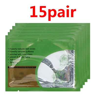 15Pair Style 18 10/15 пар = 20 Вт, 30 шт. маска для глаз уход за кожей лица маска-пленка для век с жидкими кристаллами и анти-морщинки Crystal коллагеновая маска для глаз для удаления черных кругов под глазами уход за кожей - Цвет: 15Pair Style 18