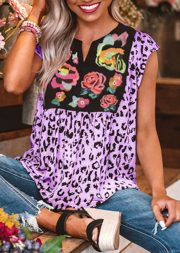 

Summer new leopard print short sleeve T-shirt