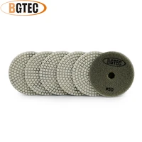 bgtec 4inch 6pcs 50 wet diamond flexible polishing pads 100mm sanding disc for granite marble ceramic