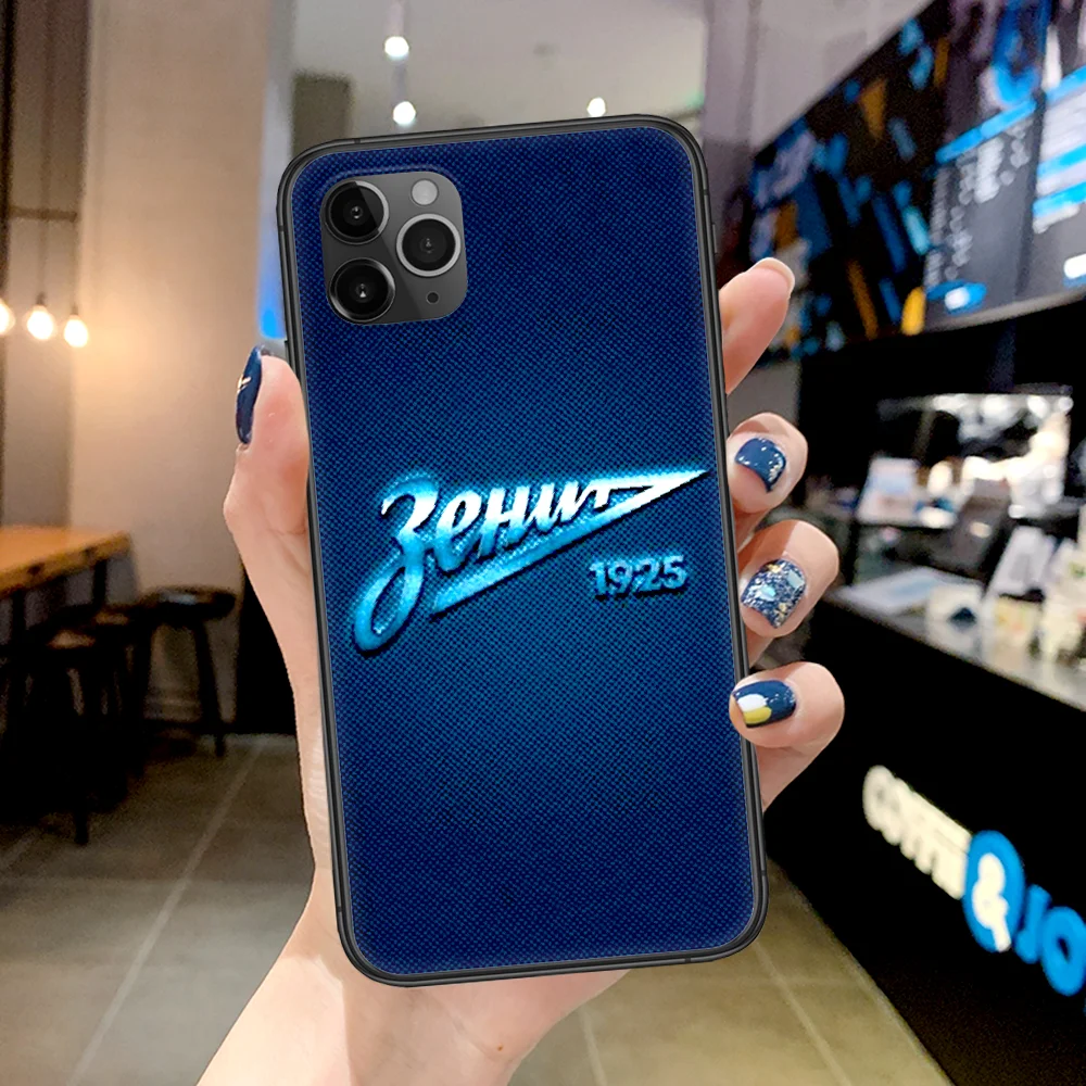 

FC Zenit Saint Phone Case For Iphone 4 4s 5 5S SE 5C 6 6S 7 8 Plus X XS XR 11 12 Mini Pro Max 2020 black Funda Silicone