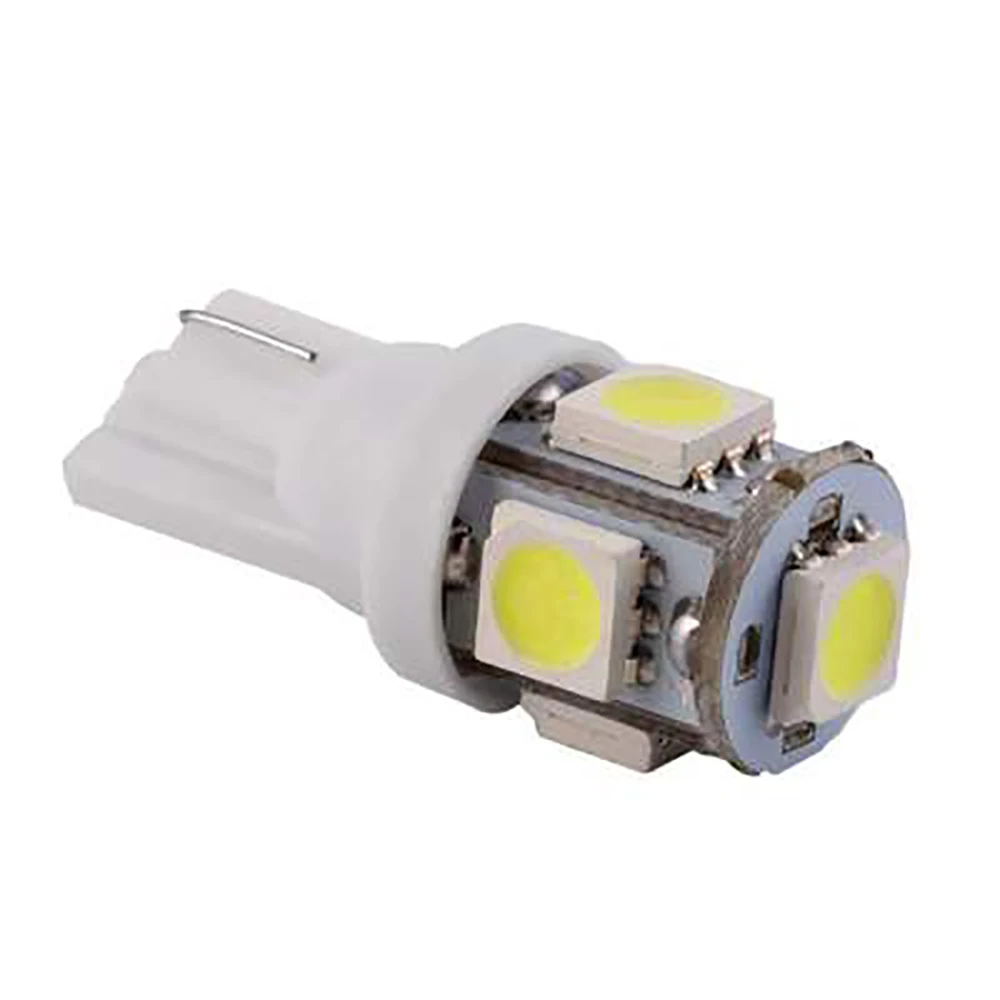 

10X W5W T10 5SMD 5050 Xenon LED Light Bulbs White Bright 12V 6000K 60LM Car Reading Light License Plate Lamp Installs Easily