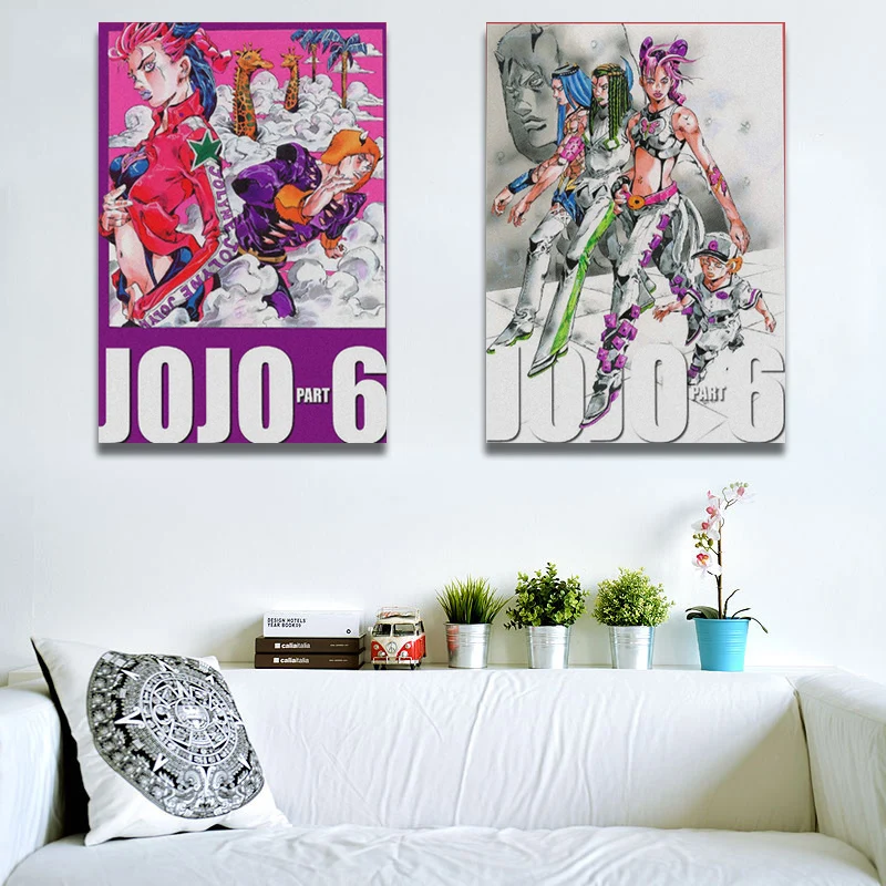 

JOJO Part 6 Stone Ocean anime wall Art Framed Wooden Frame canvas decoration poster prints For living room home decor painting