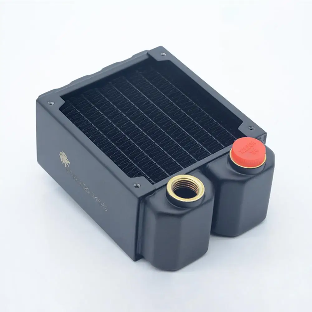 

Компьютерный медный радиатор с водяным охлаждением, двухслойный медный радиатор с жидкостным охлаждением, 80 насадок вентилятора, медный ра...