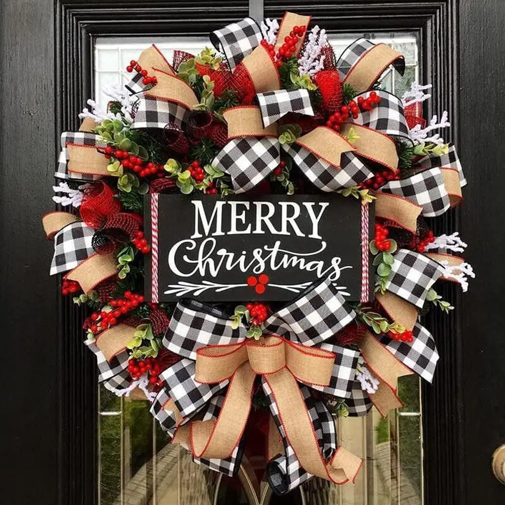 

Creative Christmas Door Wreath Decoration Artificial Garland Wreaths Home Window Wall Christmas Decoration