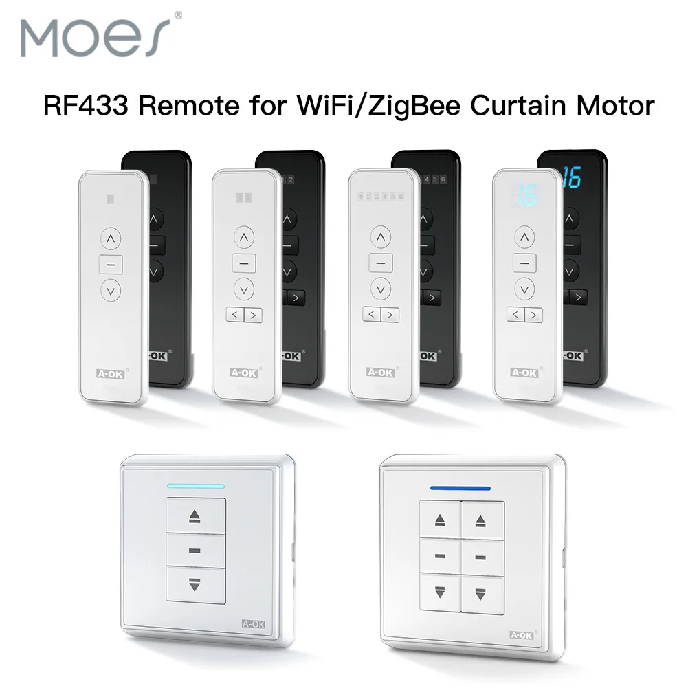 Дистанционный излучатель RF433 для управления двигателем штор ZigBee с Wi-Fi ручной