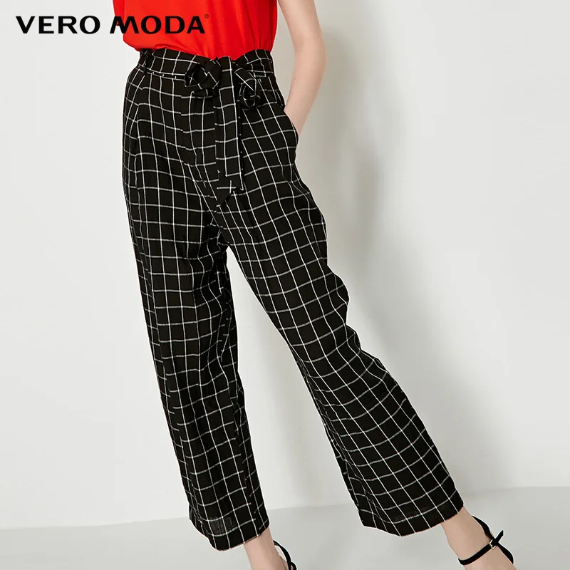 Vero Moda Женские прямые клетчатые брюки в стиле ретро | 3192PL501 Женская одежда