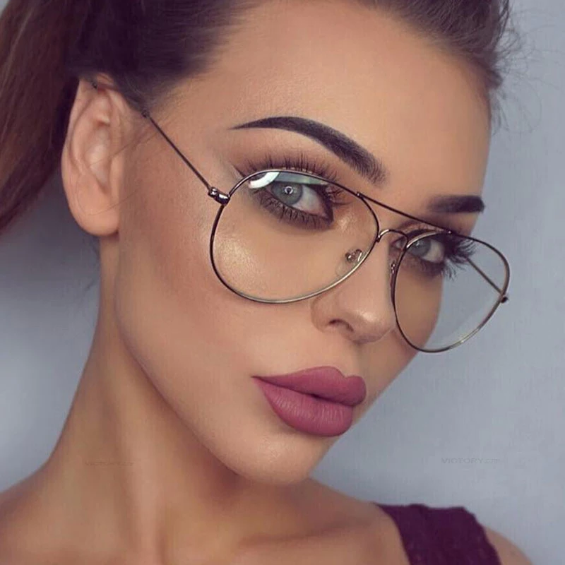 

Ttransparent Vrouwen Bril Pilot Bril Zwart Frame 2020 Brilmontuur Clear Lens Nep Bril Feminino Oculos Brillen