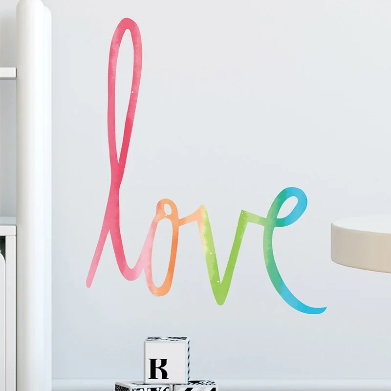 Простой стиль многоцветный &quotлюбовь&quot наклейки на стену для спальни детской