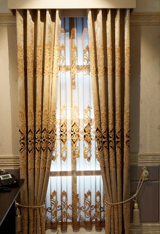 Европейские занавески с вышивкой для гостиной столовой тканевые спальни из
