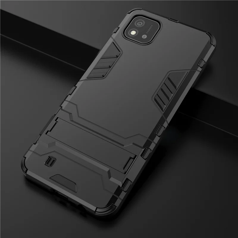 for cover oppo realme c11 2021 case shockproof tpu bumper robot stand holder armor back phone cover realme c11 2021 case fundas free global shipping