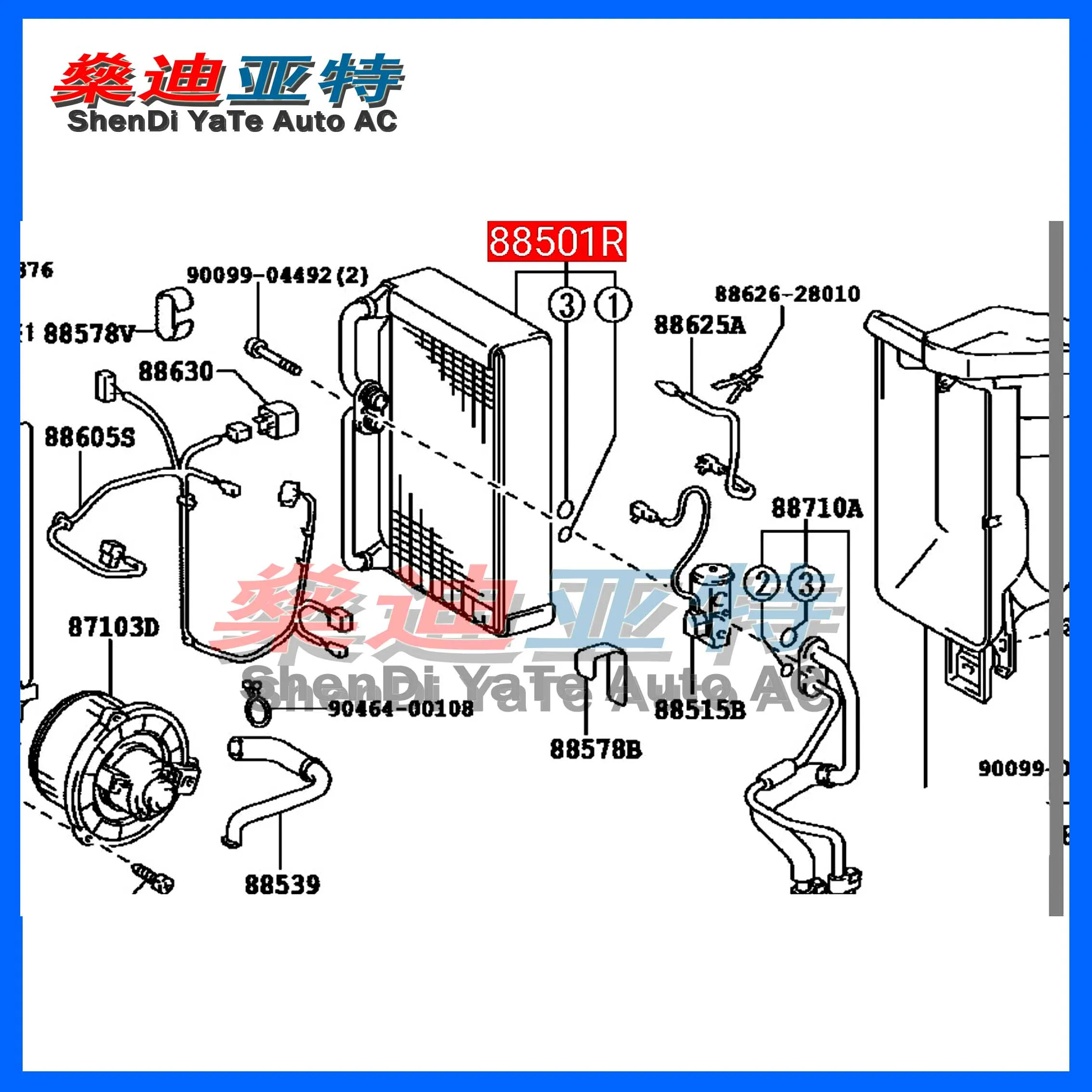 ShenDi YaTe Auto AC автомобильный испаритель кондиционера для Lexus GX470 Toyota Prado задний 88501-44080
